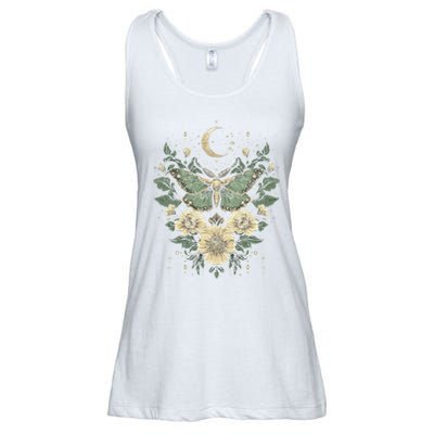 Goblincore Moth Butterfly Moon Phases Cottagecore Art Ladies Essential Flowy Tank