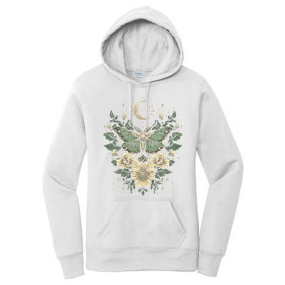 Goblincore Moth Butterfly Moon Phases Cottagecore Art Women's Pullover Hoodie