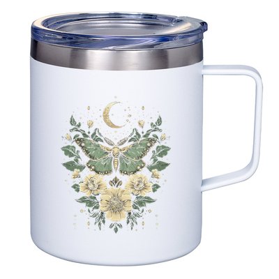 Goblincore Moth Butterfly Moon Phases Cottagecore Art 12oz Stainless Steel Coffee Mug