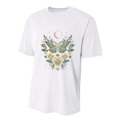 Goblincore Moth Butterfly Moon Phases Cottagecore Art Youth Performance Sprint T-Shirt