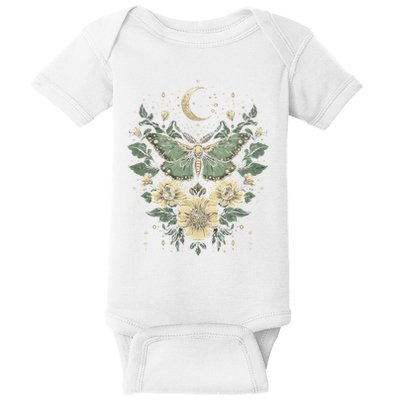 Goblincore Moth Butterfly Moon Phases Cottagecore Art Baby Bodysuit