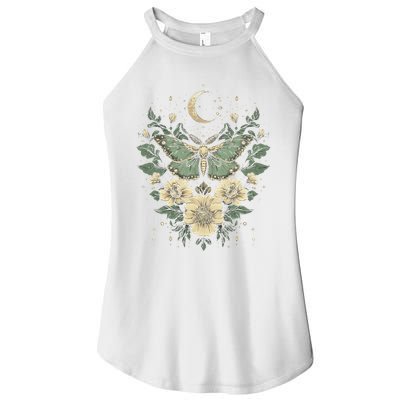 Goblincore Moth Butterfly Moon Phases Cottagecore Art Women's Perfect Tri Rocker Tank