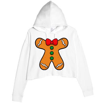 Gingerbread Man Body Costume For Halloween Or Christmas Crop Fleece Hoodie