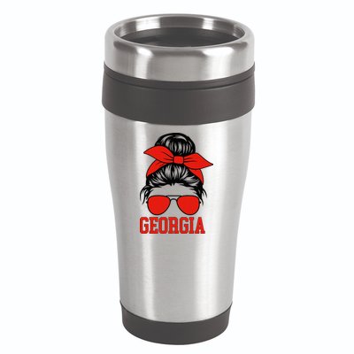 Georgia Messy Bun Varsity 16oz Travel Tumbler