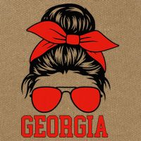 Georgia Messy Bun Varsity Cotton Canvas Backpack