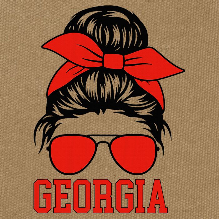Georgia Messy Bun Varsity Cotton Canvas Backpack