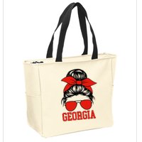 Georgia Messy Bun Varsity Zip Tote Bag