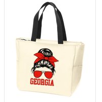 Georgia Messy Bun Varsity Zip Tote Bag