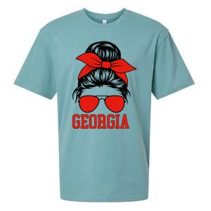 Georgia Messy Bun Varsity Sueded Cloud Jersey T-Shirt