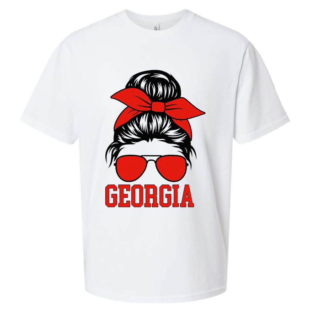 Georgia Messy Bun Varsity Sueded Cloud Jersey T-Shirt