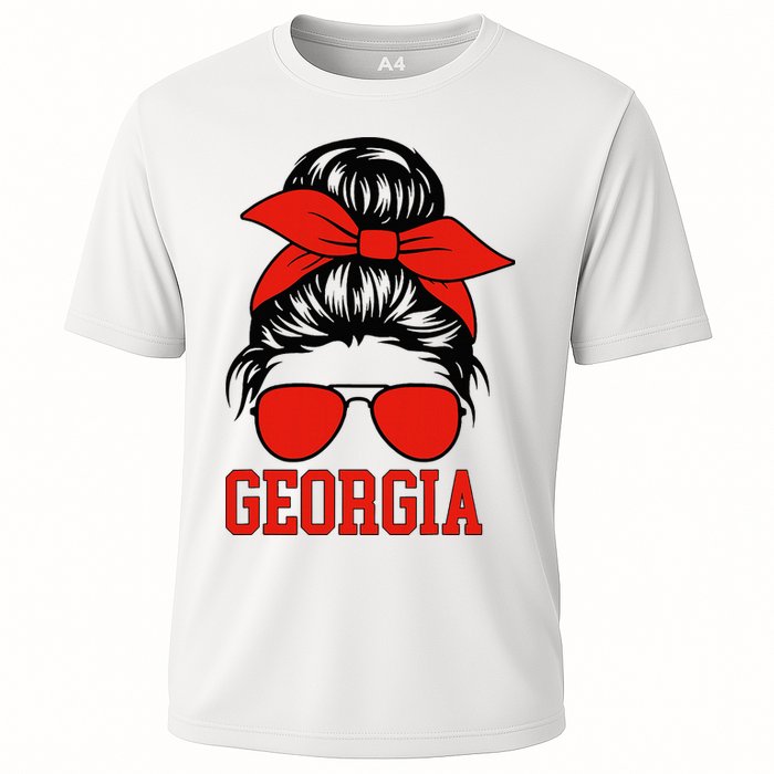Georgia Messy Bun Varsity Cooling Performance Crew T-Shirt