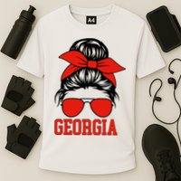 Georgia Messy Bun Varsity Cooling Performance Crew T-Shirt