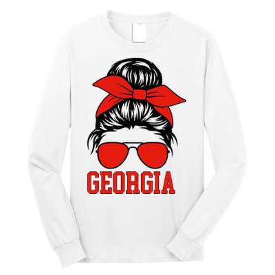 Georgia Messy Bun Varsity Long Sleeve Shirt