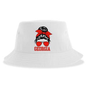 Georgia Messy Bun Varsity Sustainable Bucket Hat