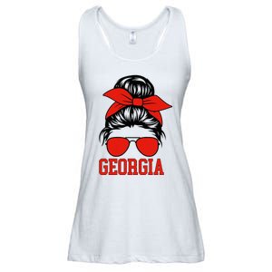 Georgia Messy Bun Varsity Ladies Essential Flowy Tank