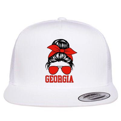 Georgia Messy Bun Varsity Flatbill Hat