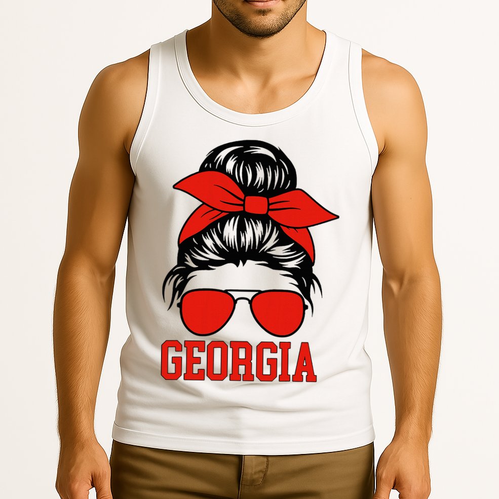Georgia Messy Bun Varsity Tank Top
