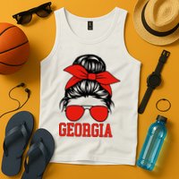 Georgia Messy Bun Varsity Tank Top