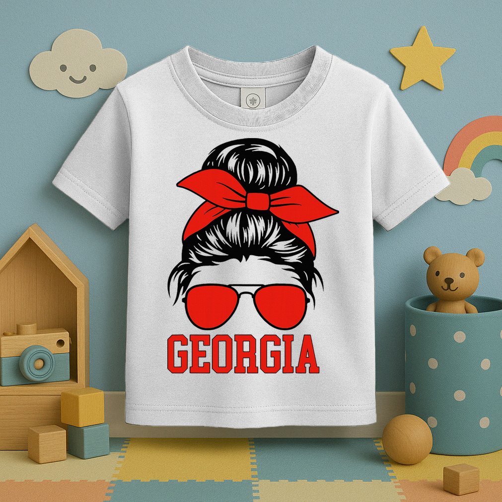 Georgia Messy Bun Varsity Toddler T-Shirt