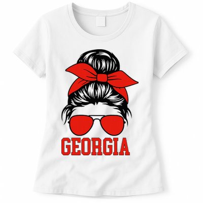Georgia Messy Bun Varsity Womens T-Shirt