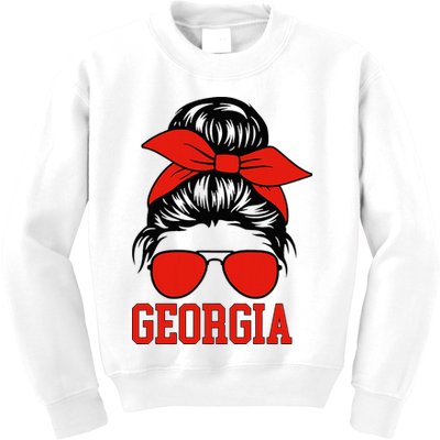 Georgia Messy Bun Varsity Kids Sweatshirt