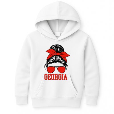Georgia Messy Bun Varsity Kids Hoodie