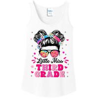 Groovy Messy Bun Little Miss Third Grade First Day Of School Ladies Essential Tank