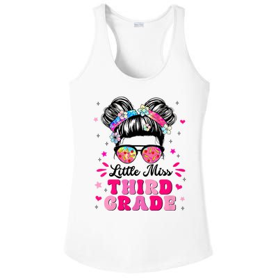 Groovy Messy Bun Little Miss Third Grade First Day Of School Ladies PosiCharge Competitor Racerback Tank