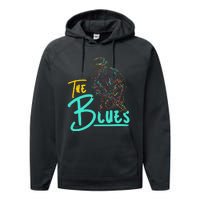 Guitarist Musician Blues Guitar Vintage Blues Music Lover Performance Fleece Hoodie