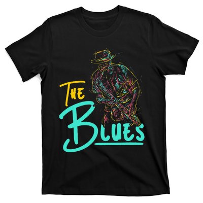 Guitarist Musician Blues Guitar Vintage Blues Music Lover T-Shirt