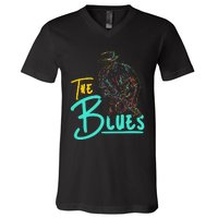 Guitarist Musician Blues Guitar Vintage Blues Music Lover V-Neck T-Shirt