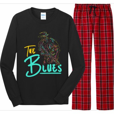 Guitarist Musician Blues Guitar Vintage Blues Music Lover Long Sleeve Pajama Set