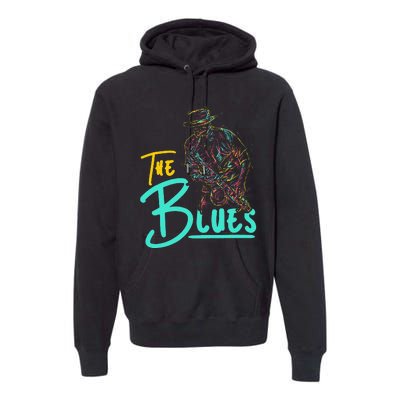 Guitarist Musician Blues Guitar Vintage Blues Music Lover Premium Hoodie