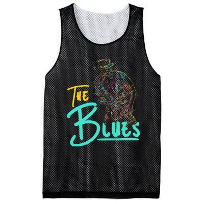 Guitarist Musician Blues Guitar Vintage Blues Music Lover Mesh Reversible Basketball Jersey Tank