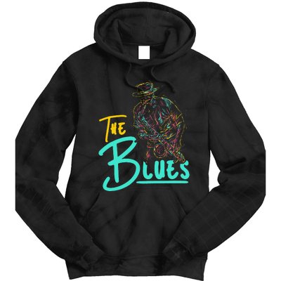 Guitarist Musician Blues Guitar Vintage Blues Music Lover Tie Dye Hoodie