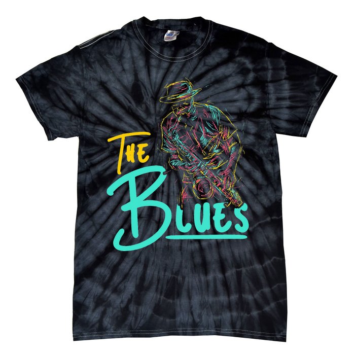 Guitarist Musician Blues Guitar Vintage Blues Music Lover Tie-Dye T-Shirt