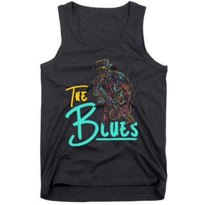 Guitarist Musician Blues Guitar Vintage Blues Music Lover Tank Top