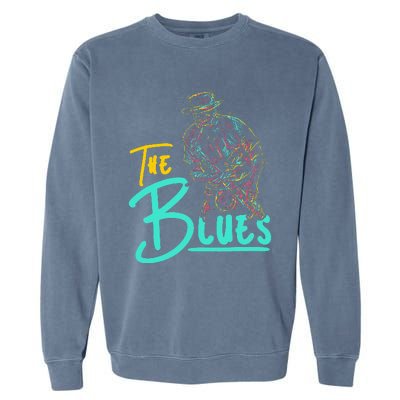 Guitarist Musician Blues Guitar Vintage Blues Music Lover Garment-Dyed Sweatshirt