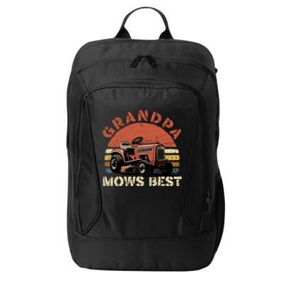 Grandpa Mows Best Lawn Mowing Mower Gardening Landscaping City Backpack