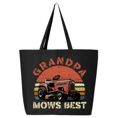 Grandpa Mows Best Lawn Mowing Mower Gardening Landscaping 25L Jumbo Tote