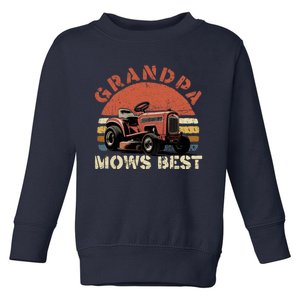 Grandpa Mows Best Lawn Mowing Mower Gardening Landscaping Toddler Sweatshirt