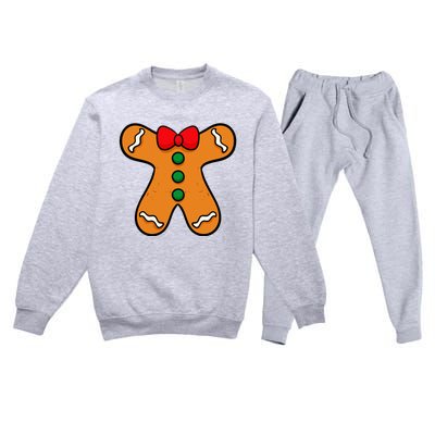 Gingerbread Man Body Costume For Halloween Or Christmas Premium Crewneck Sweatsuit Set