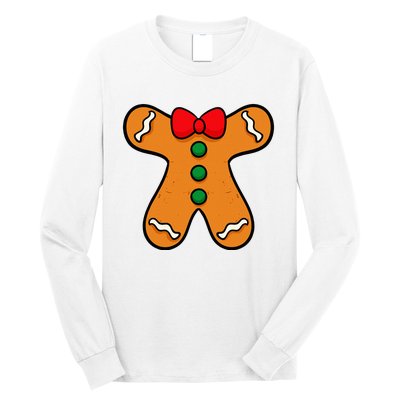 Gingerbread Man Body Costume For Halloween Or Christmas Long Sleeve Shirt