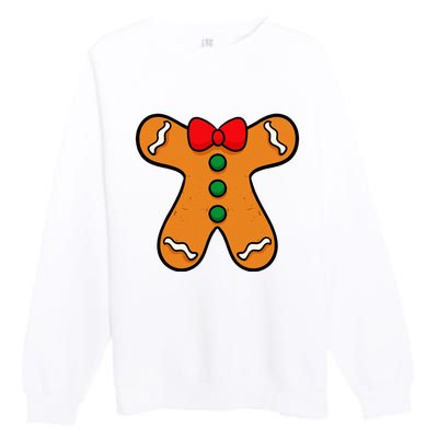 Gingerbread Man Body Costume For Halloween Or Christmas Premium Crewneck Sweatshirt