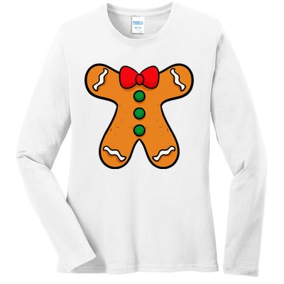 Gingerbread Man Body Costume For Halloween Or Christmas Ladies Long Sleeve Shirt