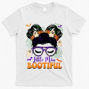 Groovy Messy Bun Bootiful Halloween Boo Ghost Girl T-Shirt