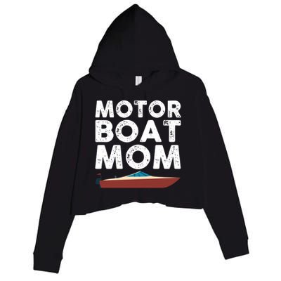 Great Motor Boat Mom Outfit Motorboat Gift Crop Fleece Hoodie