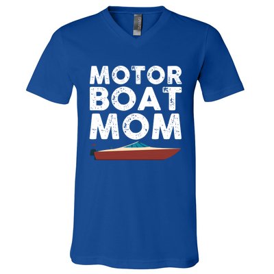 Great Motor Boat Mom Outfit Motorboat Gift V-Neck T-Shirt