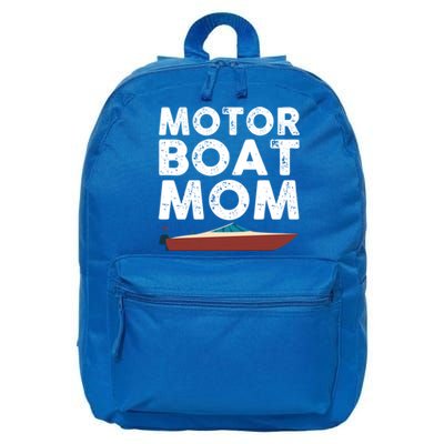 Great Motor Boat Mom Outfit Motorboat Gift 16 in Basic Backpack