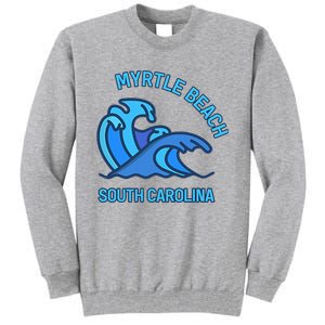 Graphic Myrtle Beach South Carolina Pocket Wave Souvenir Tall Sweatshirt